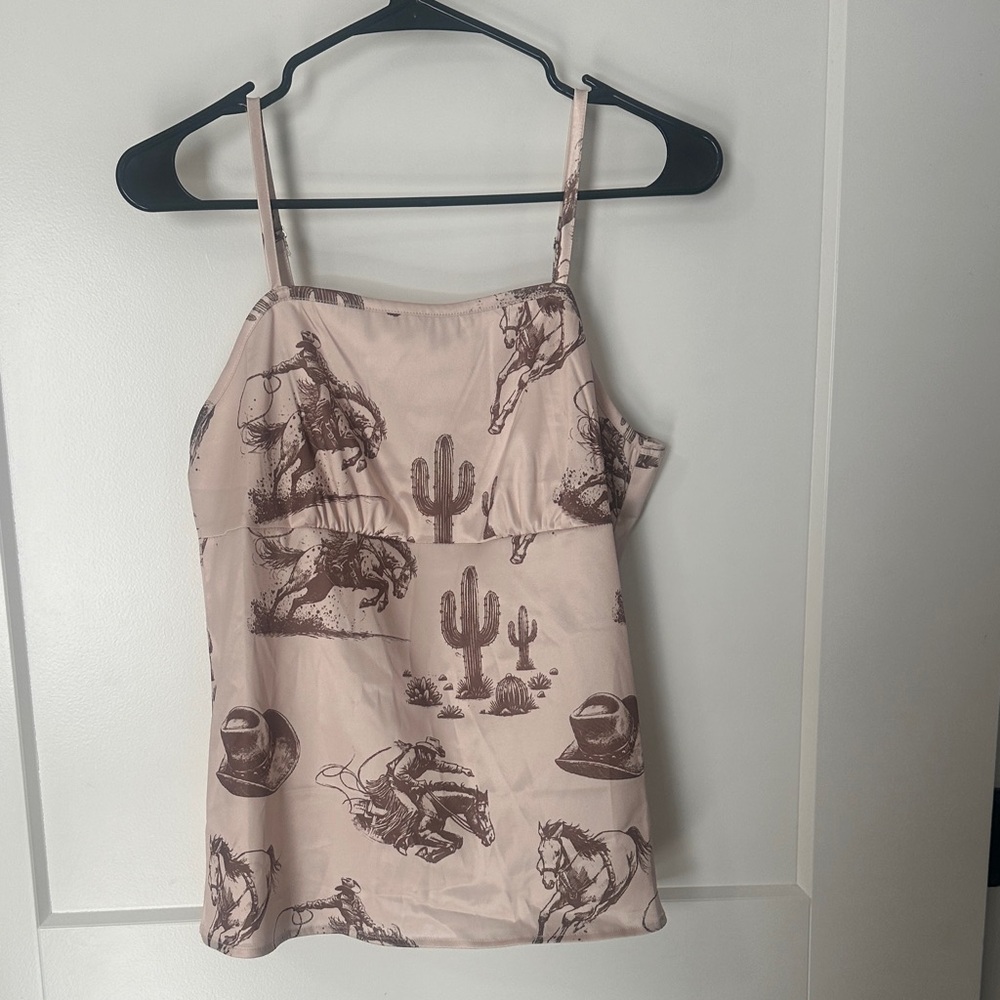 Lucky & Blessed Beige Western Top